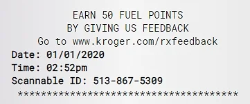 fred meyer sample receipt with store phone number